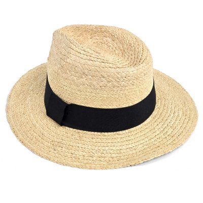 Stro hoed - Gårda Positano Fedora (naturel/zwart)