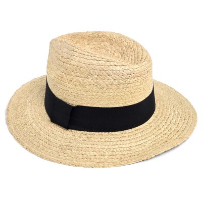 Stro hoed - Gårda Positano Fedora (naturel/zwart)