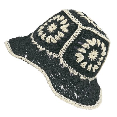 Stro hoed - Gårda Rhodes Bucket hat (zwart)