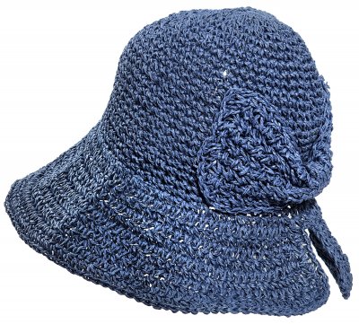 Stro hoed - Gårda Serafina (blauw)