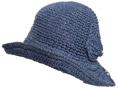 Stro hoed - Gårda Serafina (blauw)