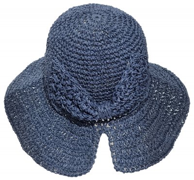 Stro hoed - Gårda Serafina (blauw)