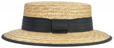 Hoeden - Gårda Verona Boater Black Band (naturel)