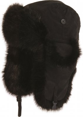 Muts - MJM Trapper Hat Taslan with Faux Fur (Zwart)
