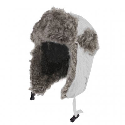 Pilotenmuts- Trapper Hat Quilted with Faux Fur (Wit)